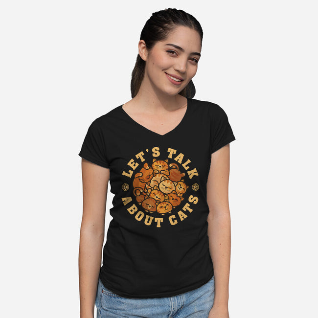 Lets Talk About Cats-Womens-V-Neck-Tee-erion_designs