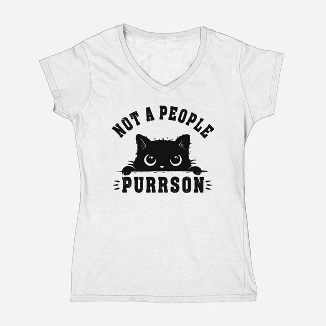 Not A People Purrson-Womens-V-Neck-Tee-erion_designs