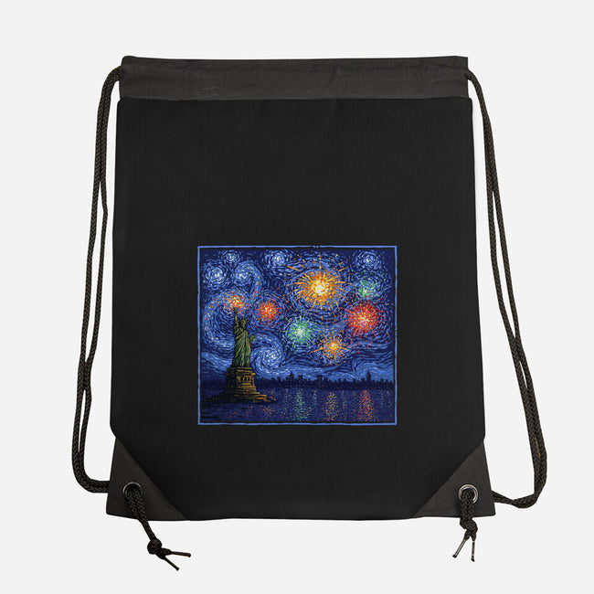 Starry Spangled Night-None-Drawstring-Bag-kg07