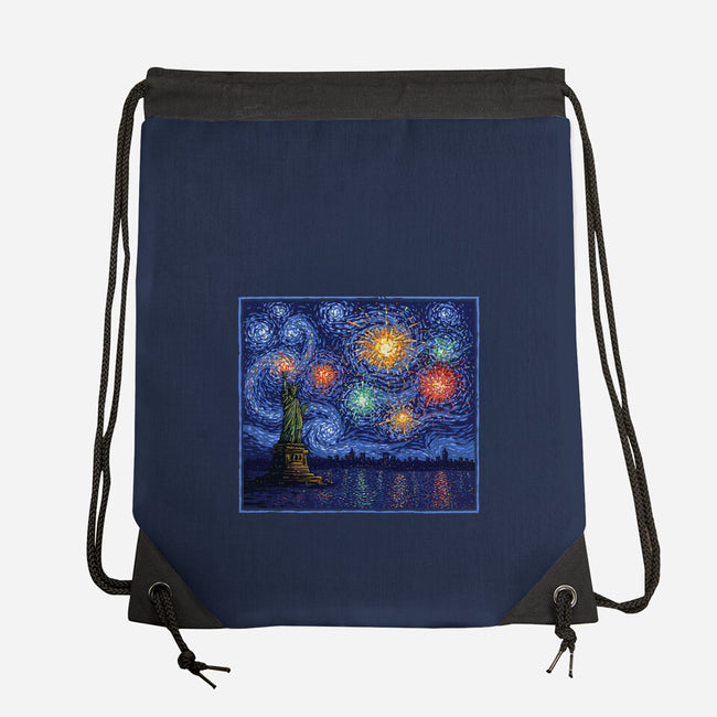 Starry Spangled Night-None-Drawstring-Bag-kg07