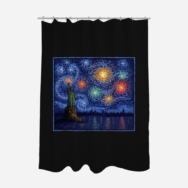 Starry Spangled Night-None-Polyester-Shower Curtain-kg07