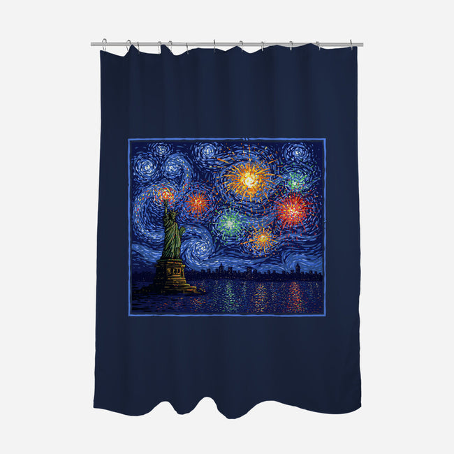 Starry Spangled Night-None-Polyester-Shower Curtain-kg07