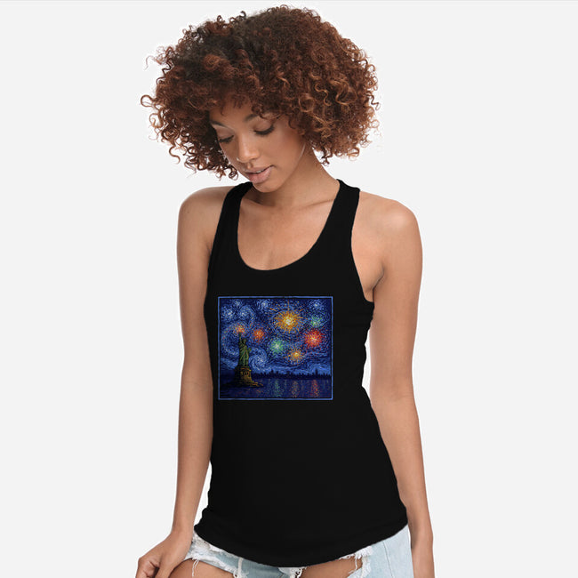 Starry Spangled Night-Womens-Racerback-Tank-kg07