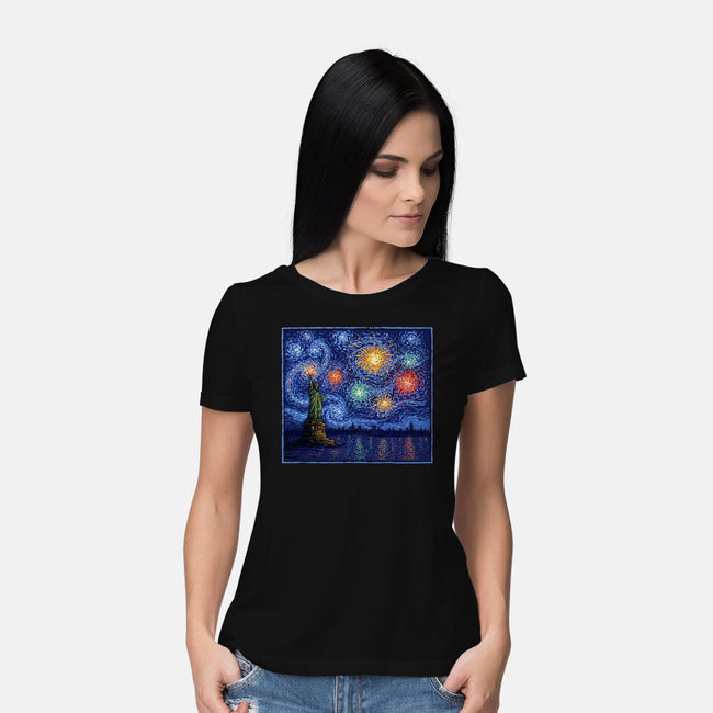 Starry Spangled Night-Womens-Basic-Tee-kg07