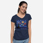 Starry Spangled Night-Womens-V-Neck-Tee-kg07