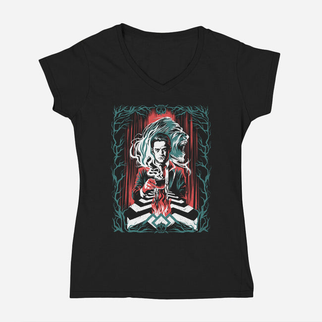 Agent Cooper-Womens-V-Neck-Tee-zascanauta