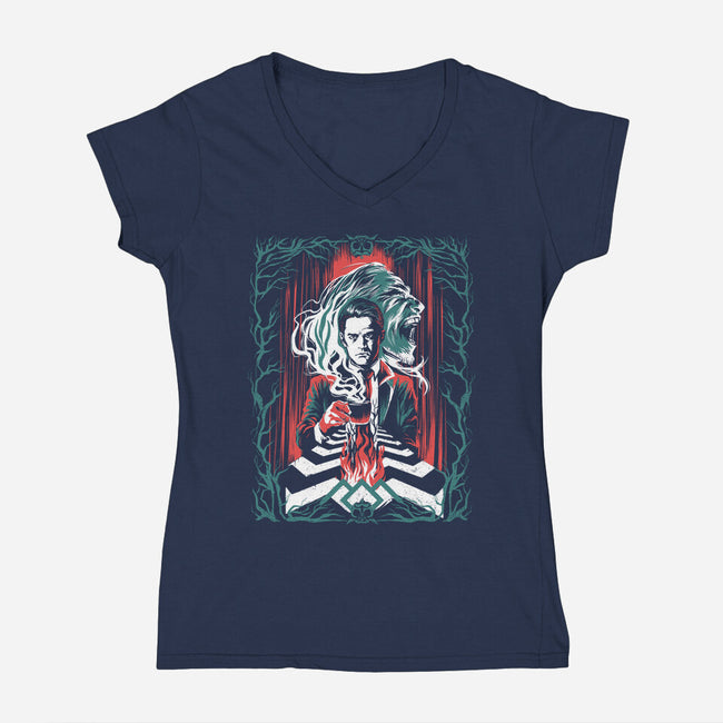 Agent Cooper-Womens-V-Neck-Tee-zascanauta