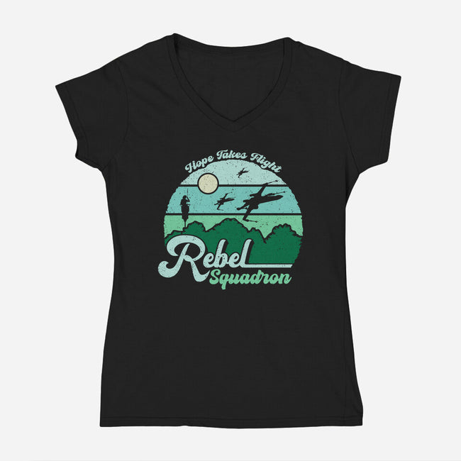 Rebel Squadron-Womens-V-Neck-Tee-NMdesign