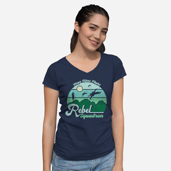 Rebel Squadron-Womens-V-Neck-Tee-NMdesign