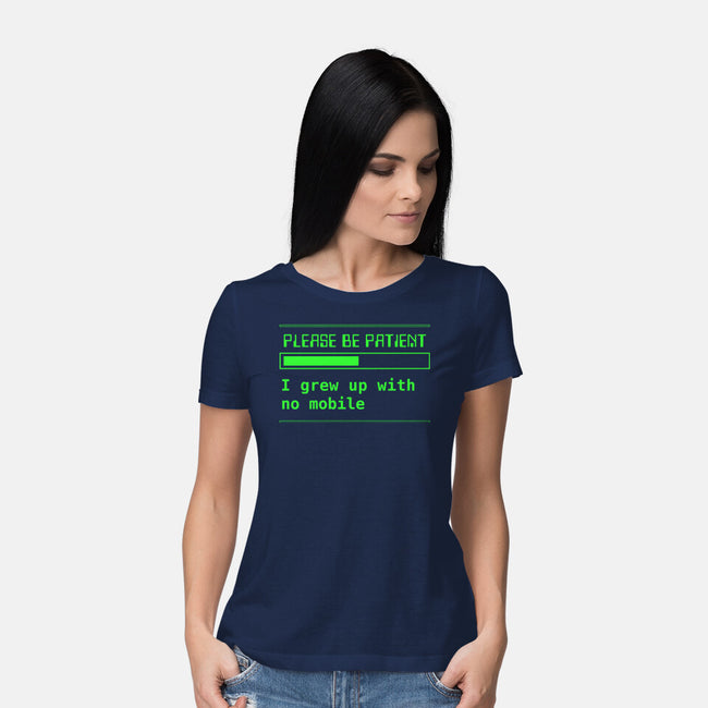 No Mobile-Womens-Basic-Tee-rocketman_art