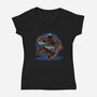 Chaos Up Above-Womens-V-Neck-Tee-glitchygorilla