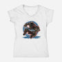 Chaos Up Above-Womens-V-Neck-Tee-glitchygorilla