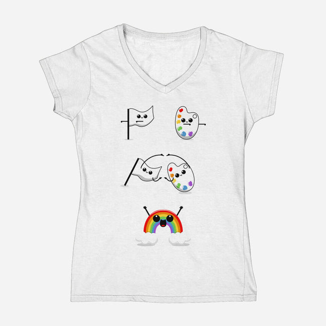 Fusion Pride-Womens-V-Neck-Tee-Claudia