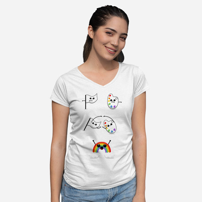 Fusion Pride-Womens-V-Neck-Tee-Claudia