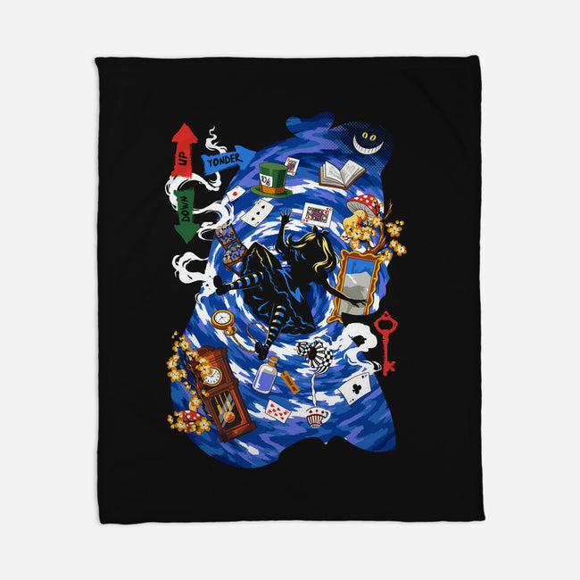 Through The Rabbit Hole-None-Fleece-Blanket-Arinesart