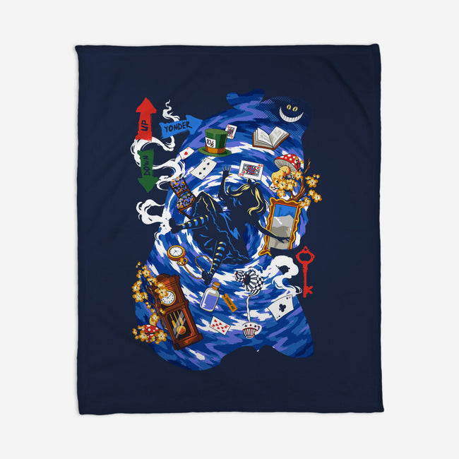 Through The Rabbit Hole-None-Fleece-Blanket-Arinesart