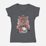 Dragon And The Dreamer Sumi-E-Womens-V-Neck-Tee-Astrobot Invention