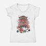 Dragon And The Dreamer Sumi-E-Womens-V-Neck-Tee-Astrobot Invention
