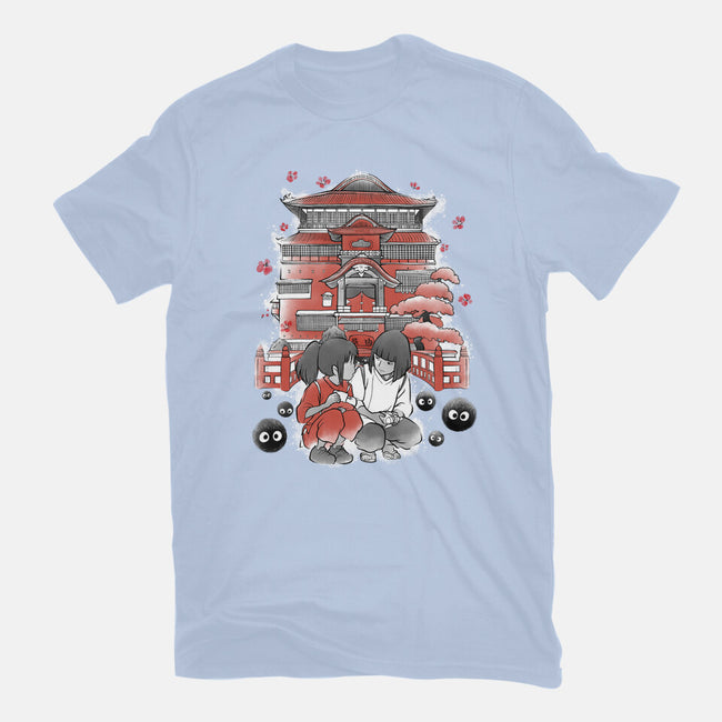 Dragon And The Dreamer Sumi-E-Womens-Fitted-Tee-Astrobot Invention