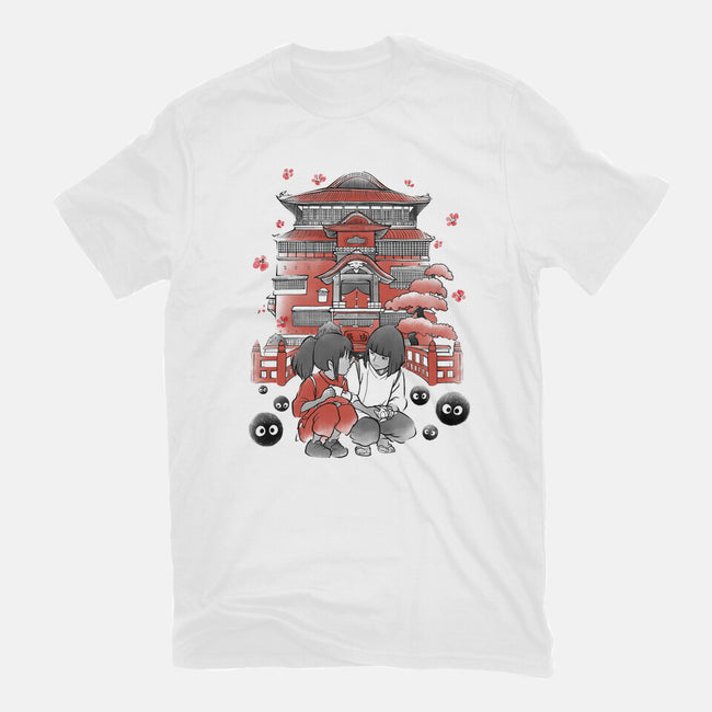 Dragon And The Dreamer Sumi-E-Womens-Fitted-Tee-Astrobot Invention