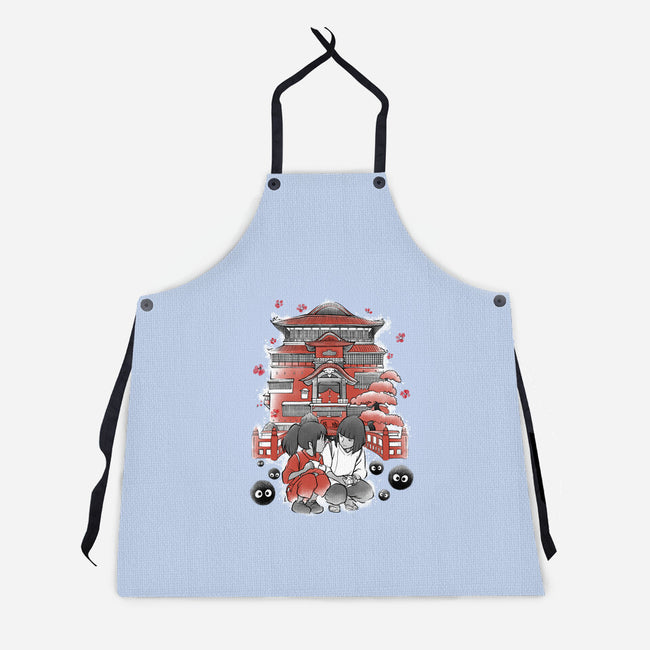 Dragon And The Dreamer Sumi-E-Unisex-Kitchen-Apron-Astrobot Invention