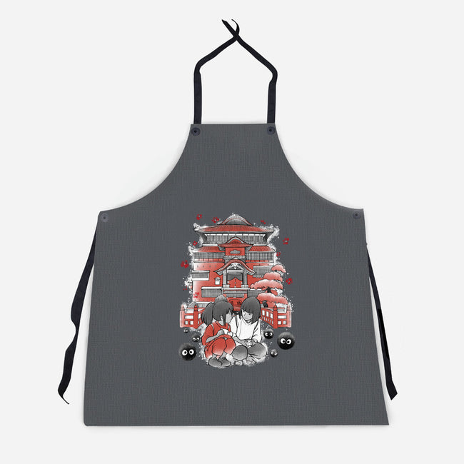Dragon And The Dreamer Sumi-E-Unisex-Kitchen-Apron-Astrobot Invention