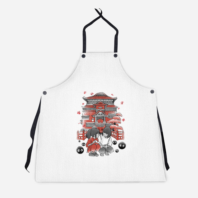 Dragon And The Dreamer Sumi-E-Unisex-Kitchen-Apron-Astrobot Invention