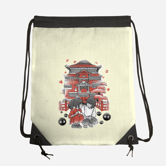 Dragon And The Dreamer Sumi-E-None-Drawstring-Bag-Astrobot Invention