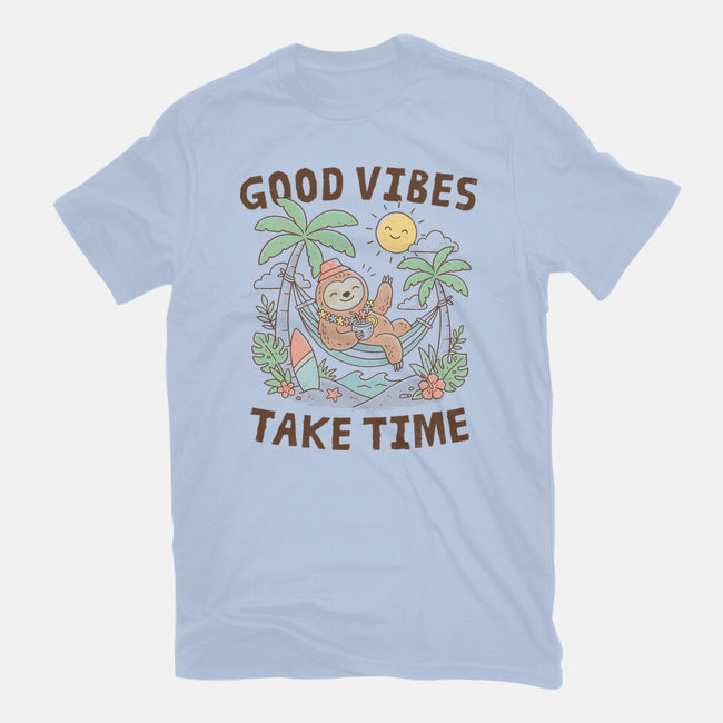 Good Vibes Take Time-Womens-Fitted-Tee-GODZILLARGE
