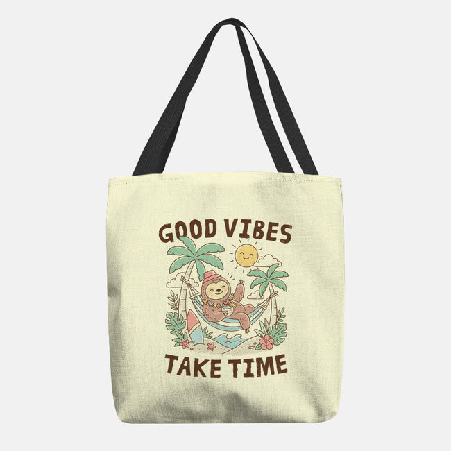 Good Vibes Take Time-None-Basic Tote-Bag-GODZILLARGE