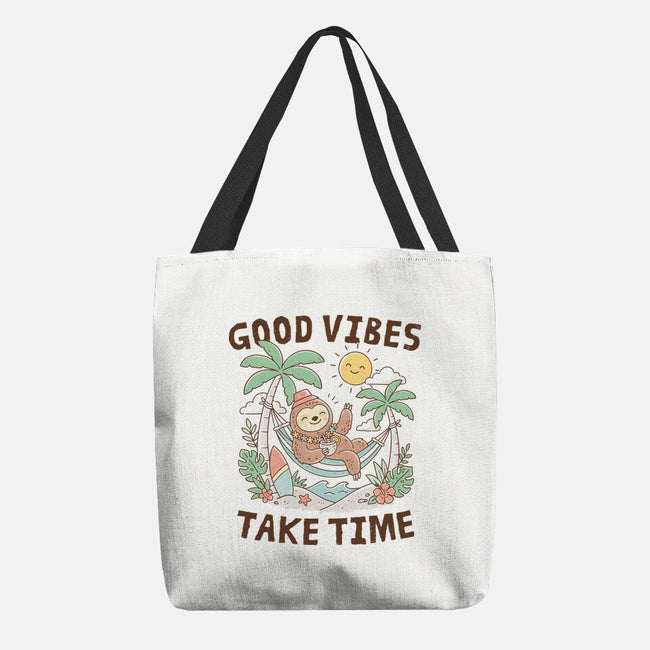 Good Vibes Take Time-None-Basic Tote-Bag-GODZILLARGE