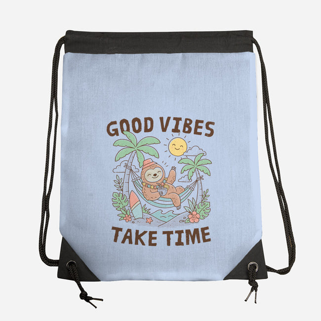 Good Vibes Take Time-None-Drawstring-Bag-GODZILLARGE