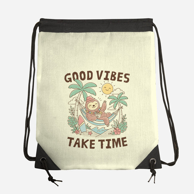 Good Vibes Take Time-None-Drawstring-Bag-GODZILLARGE