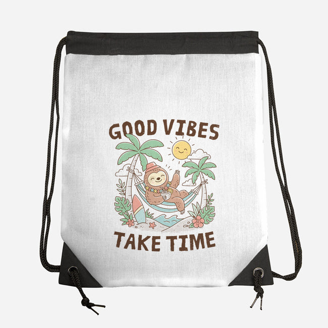 Good Vibes Take Time-None-Drawstring-Bag-GODZILLARGE