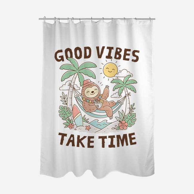 Good Vibes Take Time-None-Polyester-Shower Curtain-GODZILLARGE