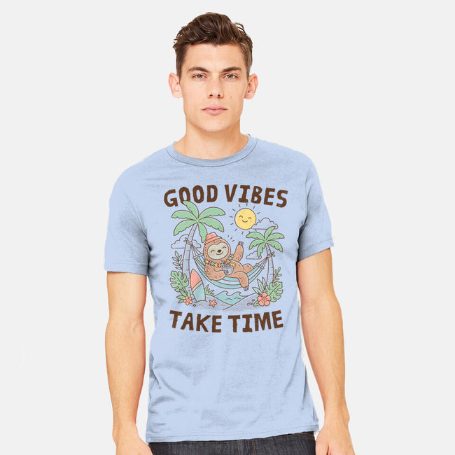 Good Vibes Take Time-Mens-Heavyweight-Tee-GODZILLARGE