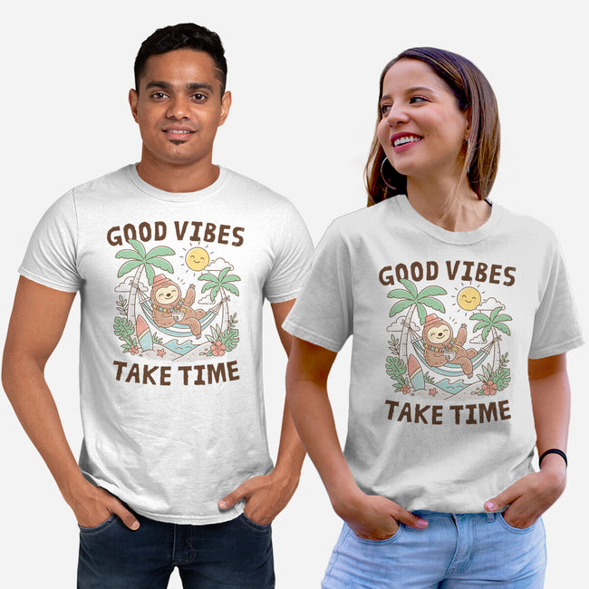 Good Vibes Take Time-Unisex-Basic-Tee-GODZILLARGE