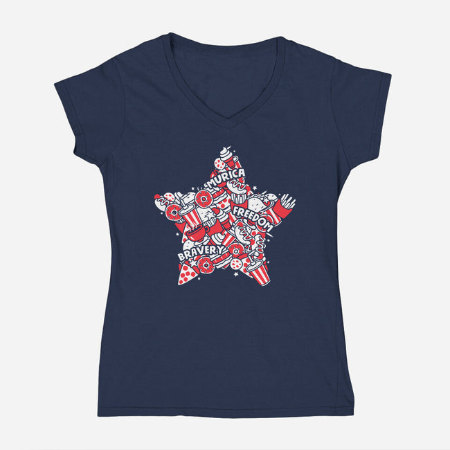 A Murican Doodle-Womens-V-Neck-Tee-krisren28