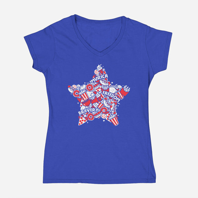 A Murican Doodle-Womens-V-Neck-Tee-krisren28