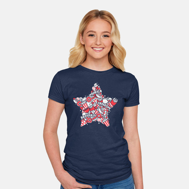 A Murican Doodle-Womens-Fitted-Tee-krisren28