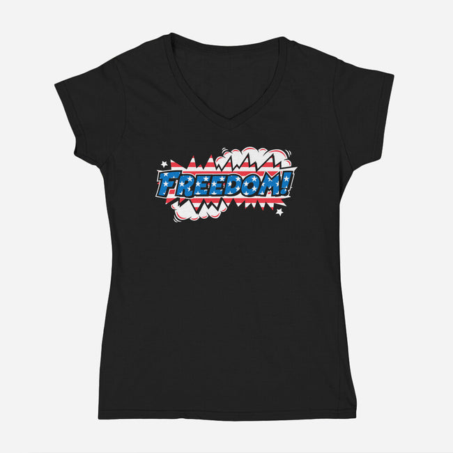Freedom Stars And Stripes-Womens-V-Neck-Tee-krisren28