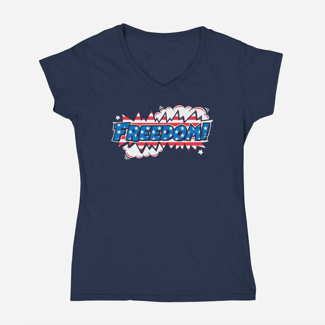 Freedom Stars And Stripes-Womens-V-Neck-Tee-krisren28