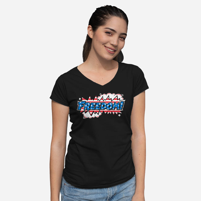 Freedom Stars And Stripes-Womens-V-Neck-Tee-krisren28