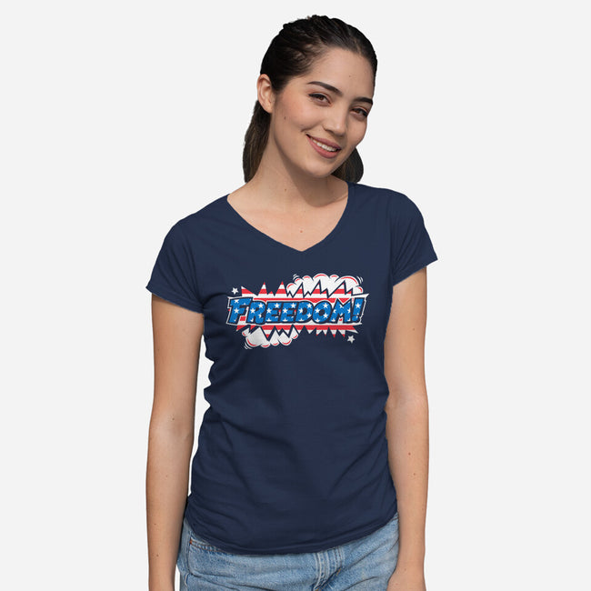 Freedom Stars And Stripes-Womens-V-Neck-Tee-krisren28