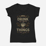 First Drink The Coffee-Womens-V-Neck-Tee-Angoes25