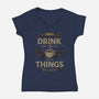First Drink The Coffee-Womens-V-Neck-Tee-Angoes25