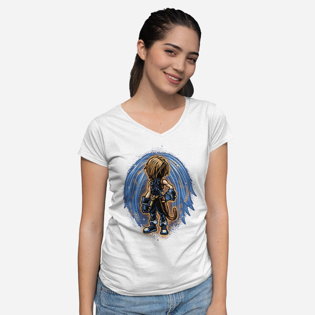 Quest Of The Fantastic Thief-Womens-V-Neck-Tee-glitchygorilla