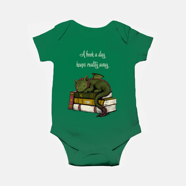 A Book A Day Keeps Reality Away-Baby-Basic-Onesie-Mattania
