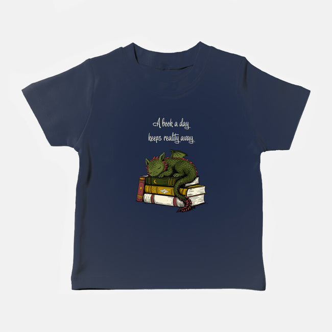 A Book A Day Keeps Reality Away-Baby-Basic-Tee-Mattania