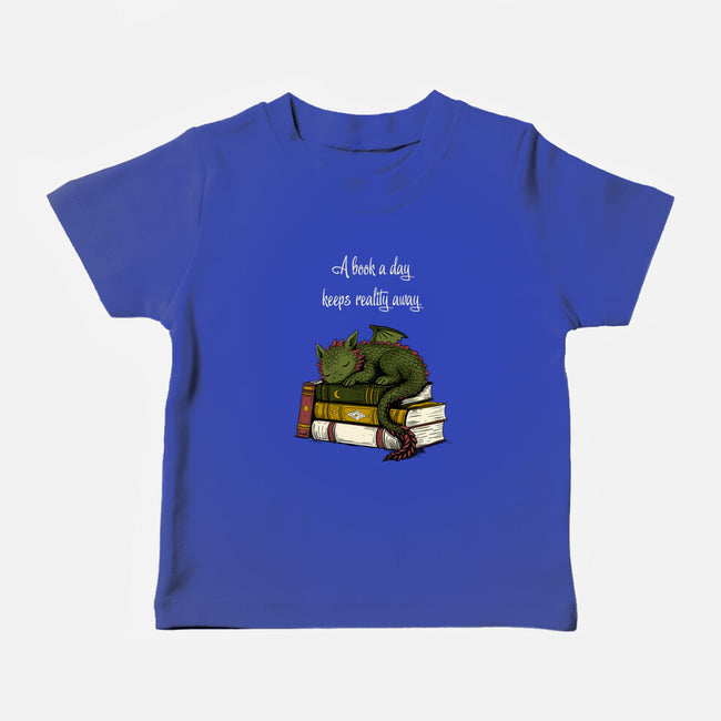 A Book A Day Keeps Reality Away-Baby-Basic-Tee-Mattania
